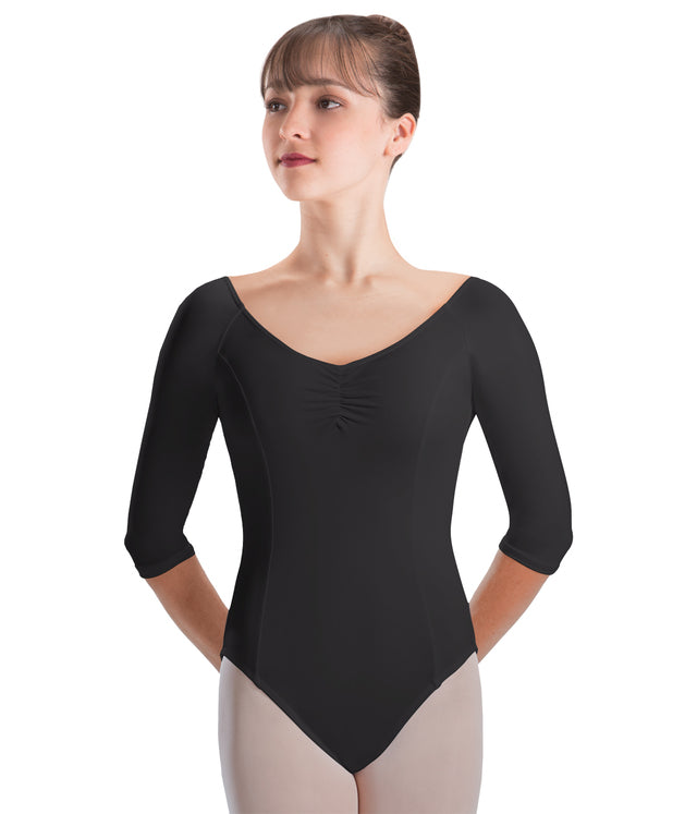 3/4 Sleeve Pinch Front Leotard (2150)