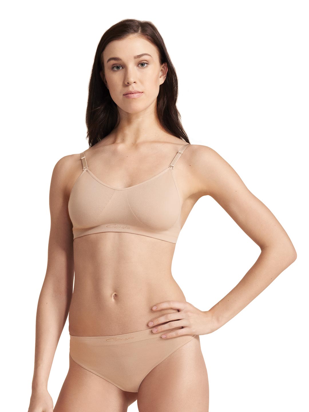 3683 Seamless Clear Back Bra w/Straps - The Batterie