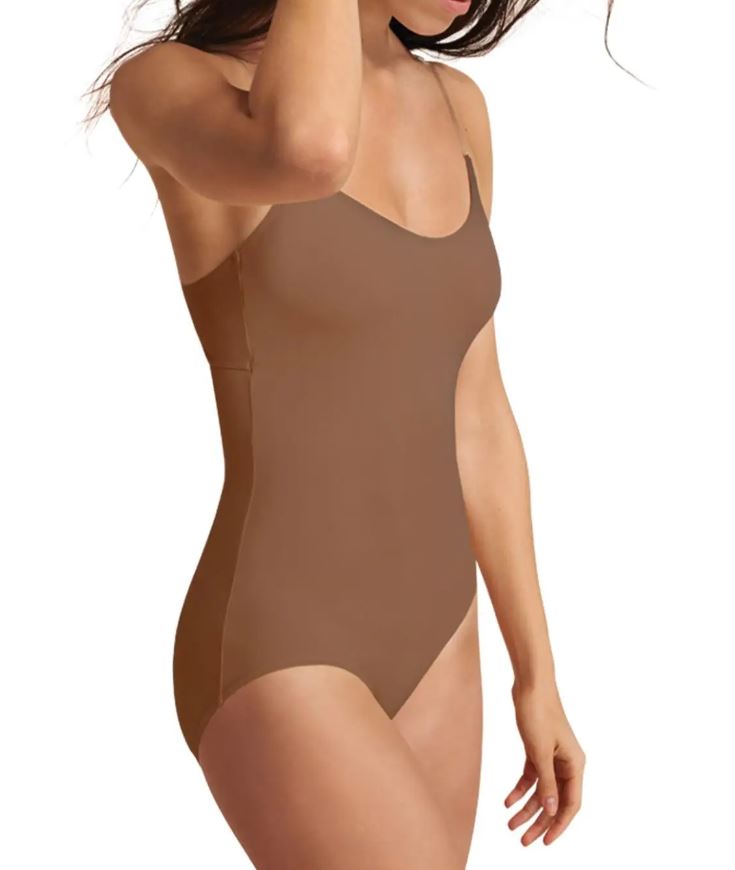 Nude Bodysuit With Clear Strap