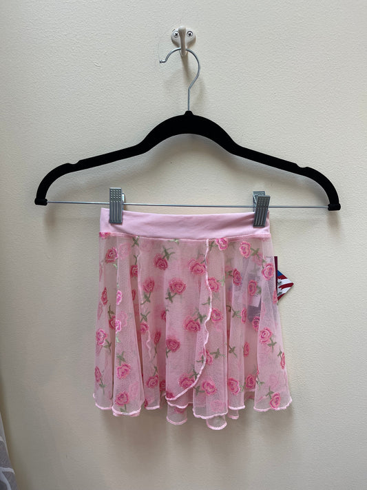 Motionwear Mesh Floral Pull-on Wrap Skirt