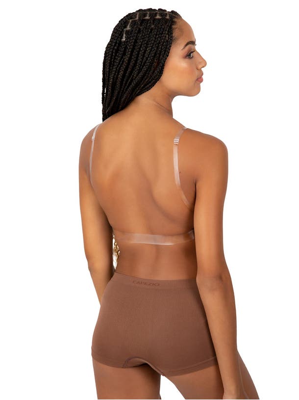 Deep Neck Clear Back Bra (3777W)