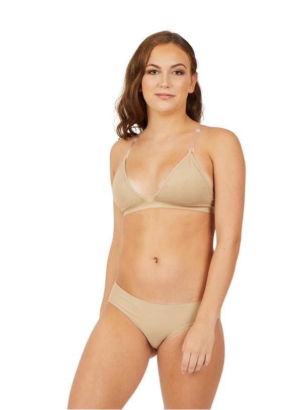 Deep Neck Clear Back Bra (3777W)