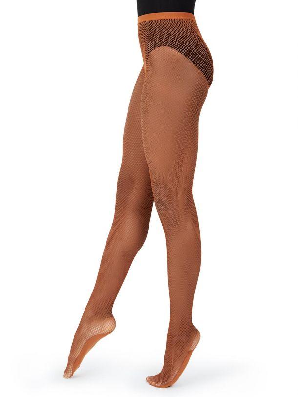 Ladies Fishnet Tights - Capezio S/m / Toffee