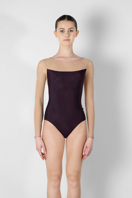 Meagan Leotard in Eggplant - Yumiko