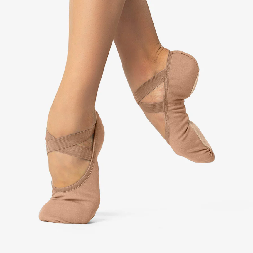 Stretch Canvas Split Sole Ballet Shoe (SD16) - Pink & Sand
