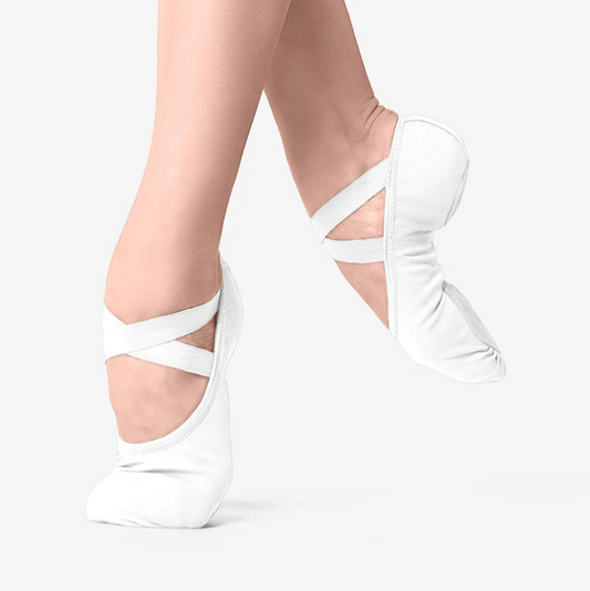 Stretch Canvas Split Sole Ballet Shoe (SD16) - White