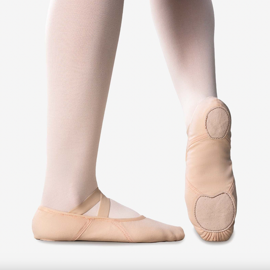 Adult Vegan Stretch Canvas Split Sole Ballet Shoe - So Danca Diamond (Pink)