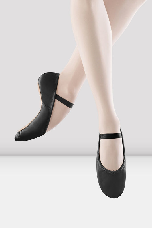 Ladies Dansoft Leather Ballet Shoes - Black