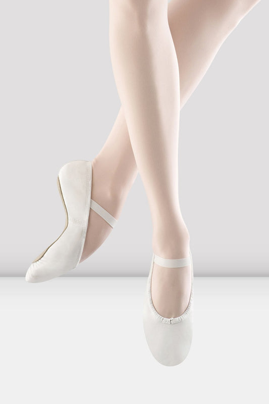 Ladies Dansoft Leather Ballet Shoes - White