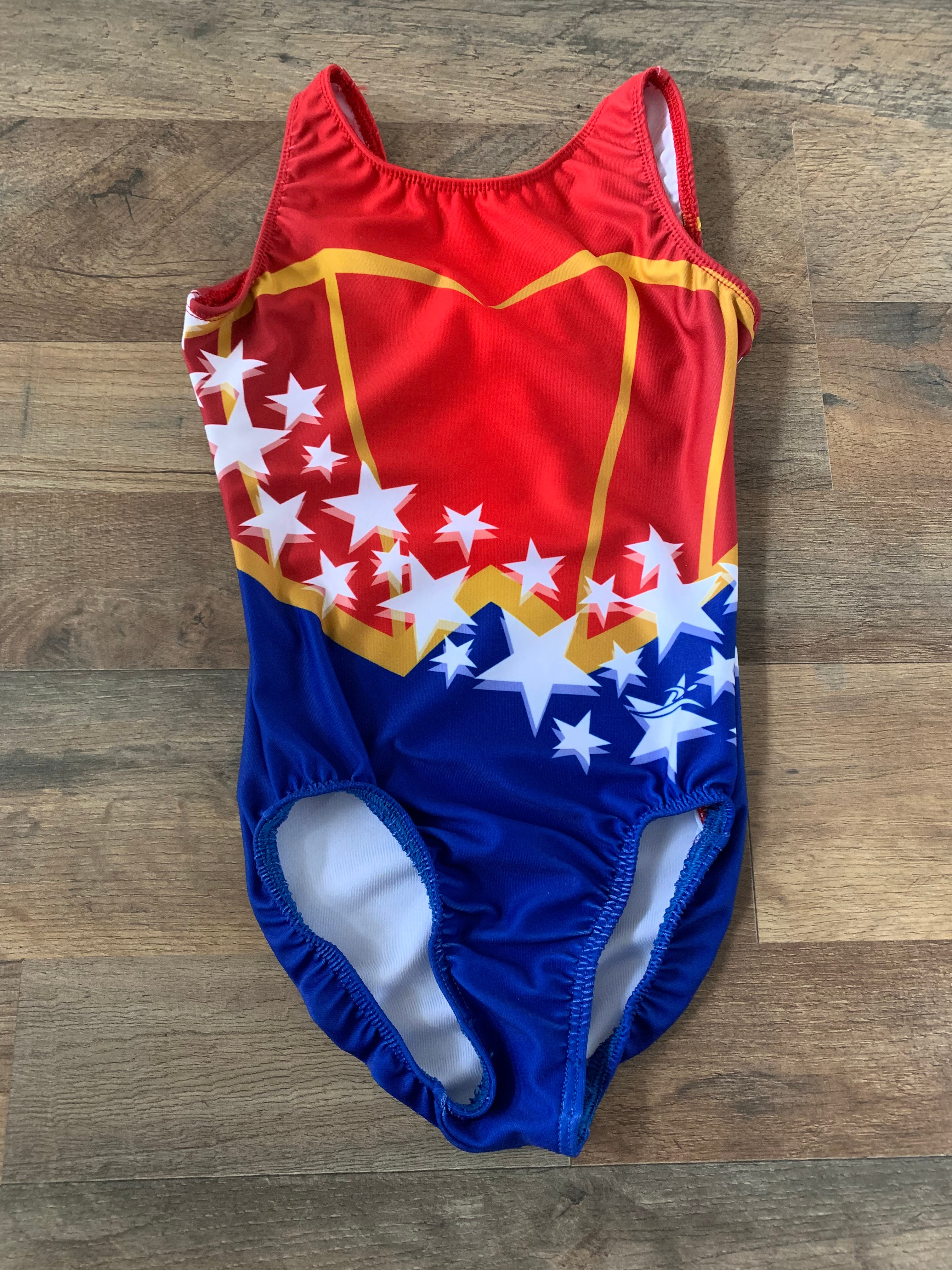 Wonder outlet Woman '84 Gymnastics Dance T-shirt Leotard w/ Surprise Coordinating Fabric