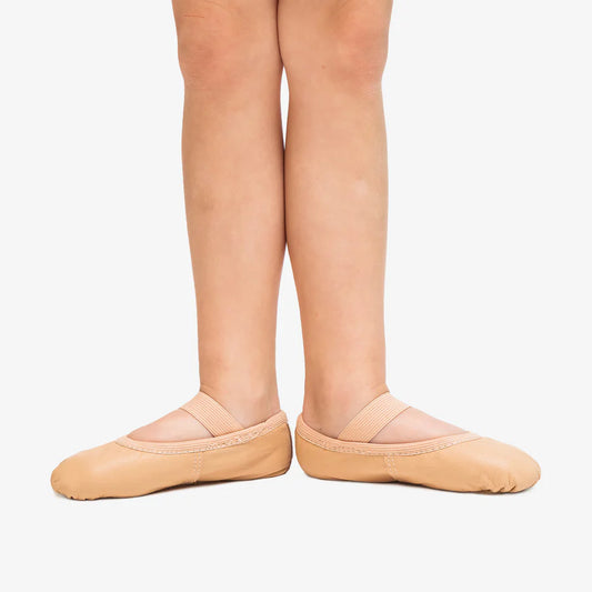 Kid's Tan Leather Ballet Flats (SD69S)