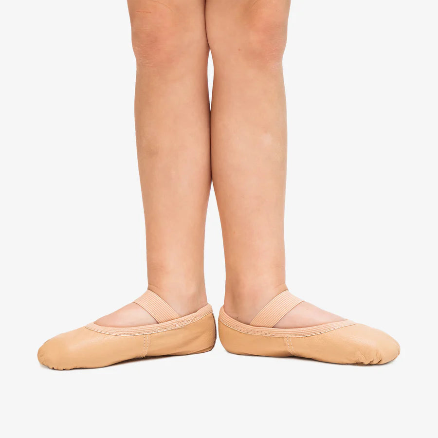 Kid's Tan Leather Ballet Flats (SD69S)
